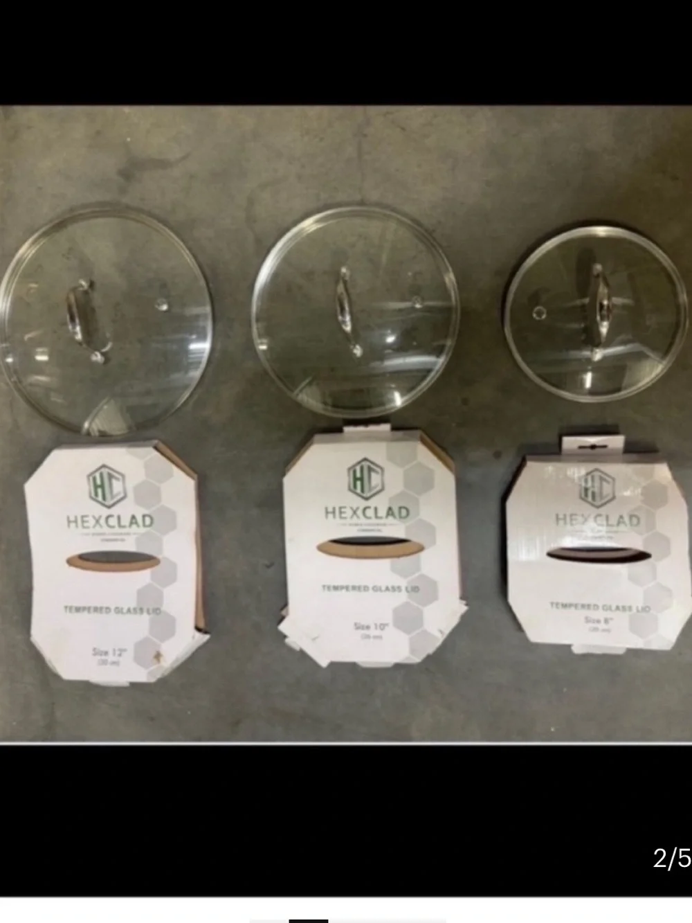 HexClad Tempered Glass Lids Set - Clear with Stainless Handles